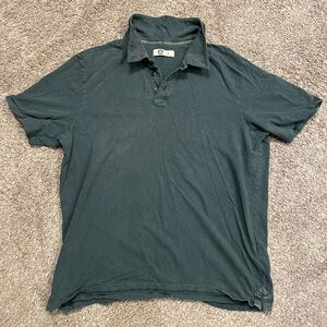 American Giant Slub Polo Size Large Forest Green